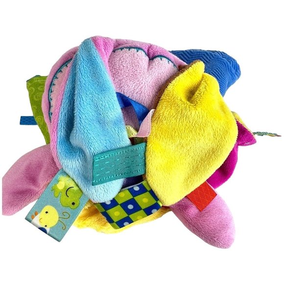 Taggies Bunny Rabbit Lovey Patchkin Pals Pink Plush Security Blanket Toy Sensory - Picture 10 of 13